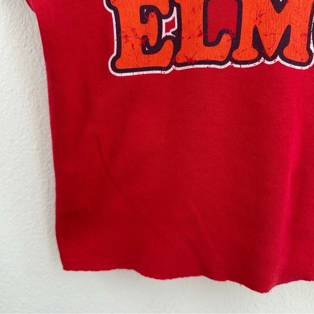 Red Elmo Off the Shoulder Cropped Tee - Picture 6 of 8